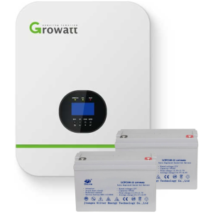 Growatt 3Kw 24V Inverter + 2 x 100A Gel Batteries